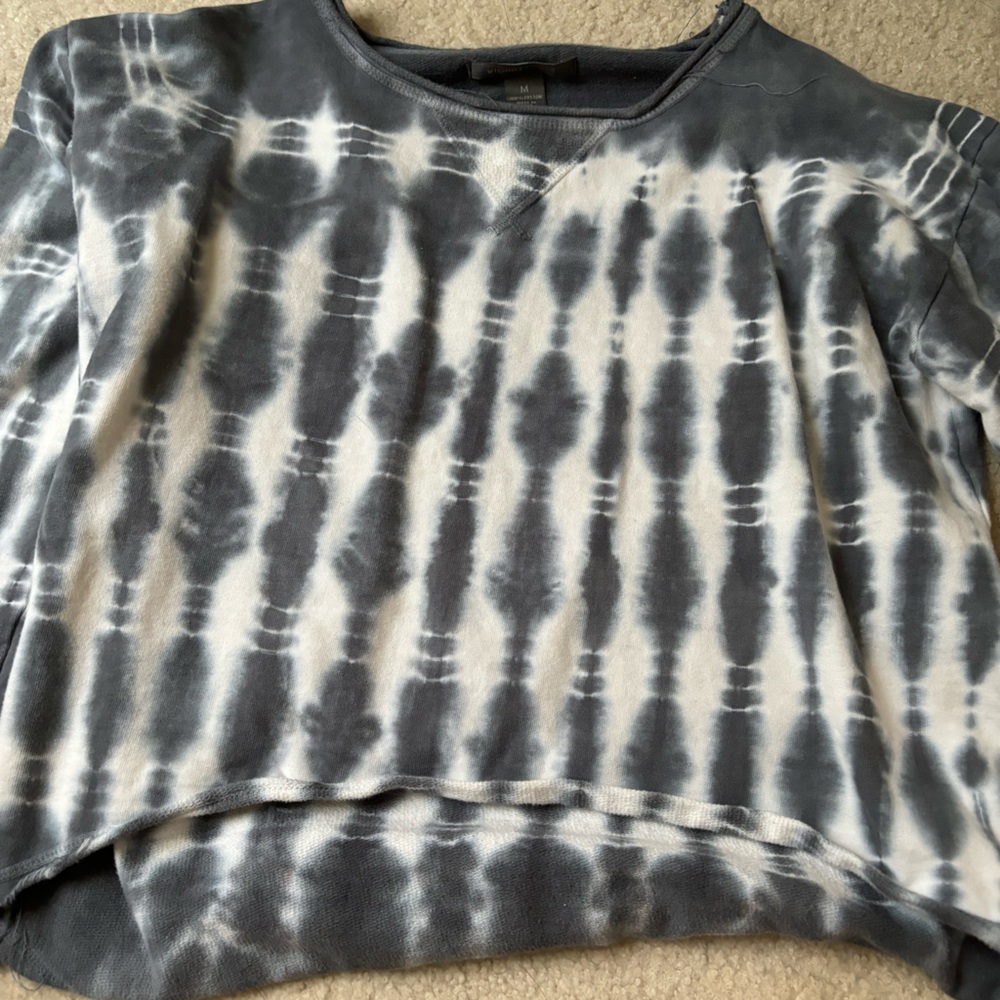 cropped tie dye crew neck